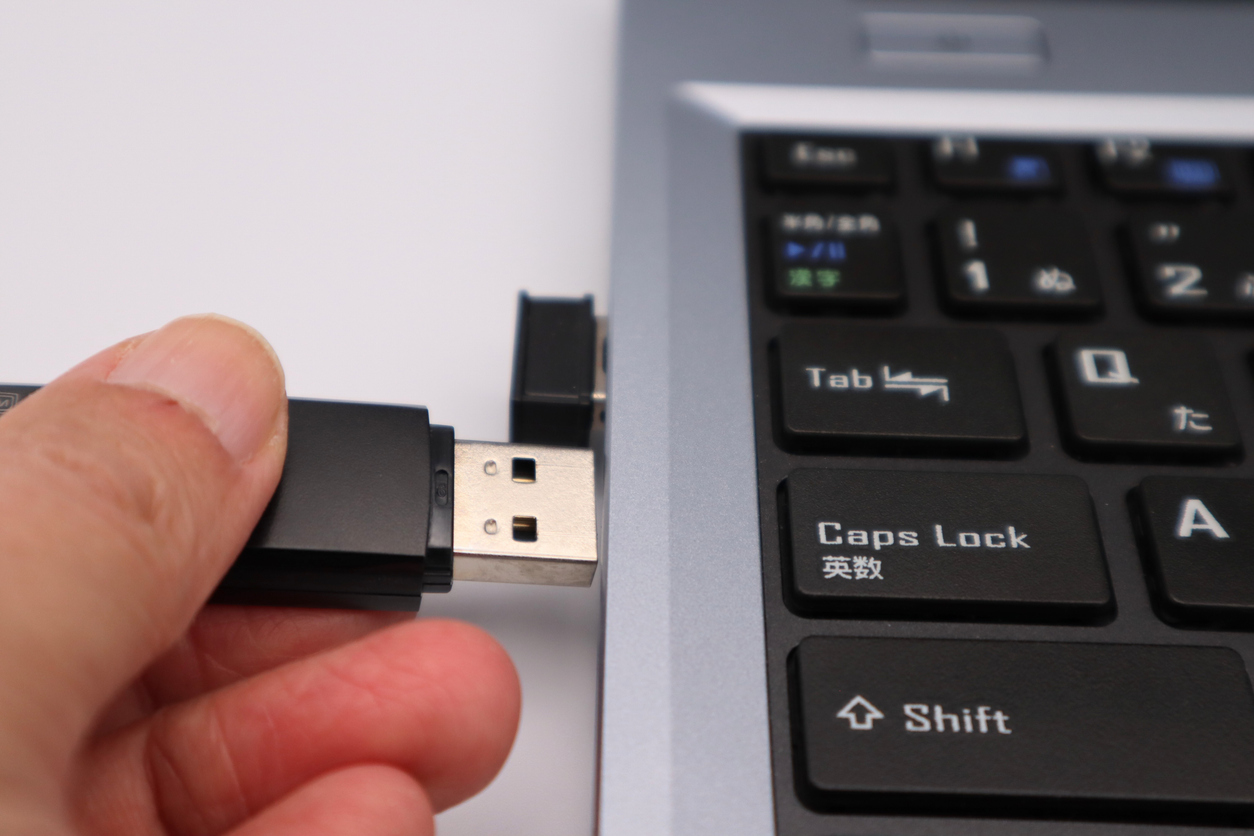 USB inserted into a computer